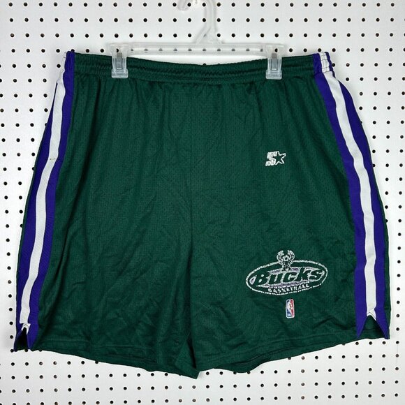 Starter Other - Milwaukee Bucks NBA Basketball Shorts Sz XXL Starter Vintage 97 / 98 Team Issued